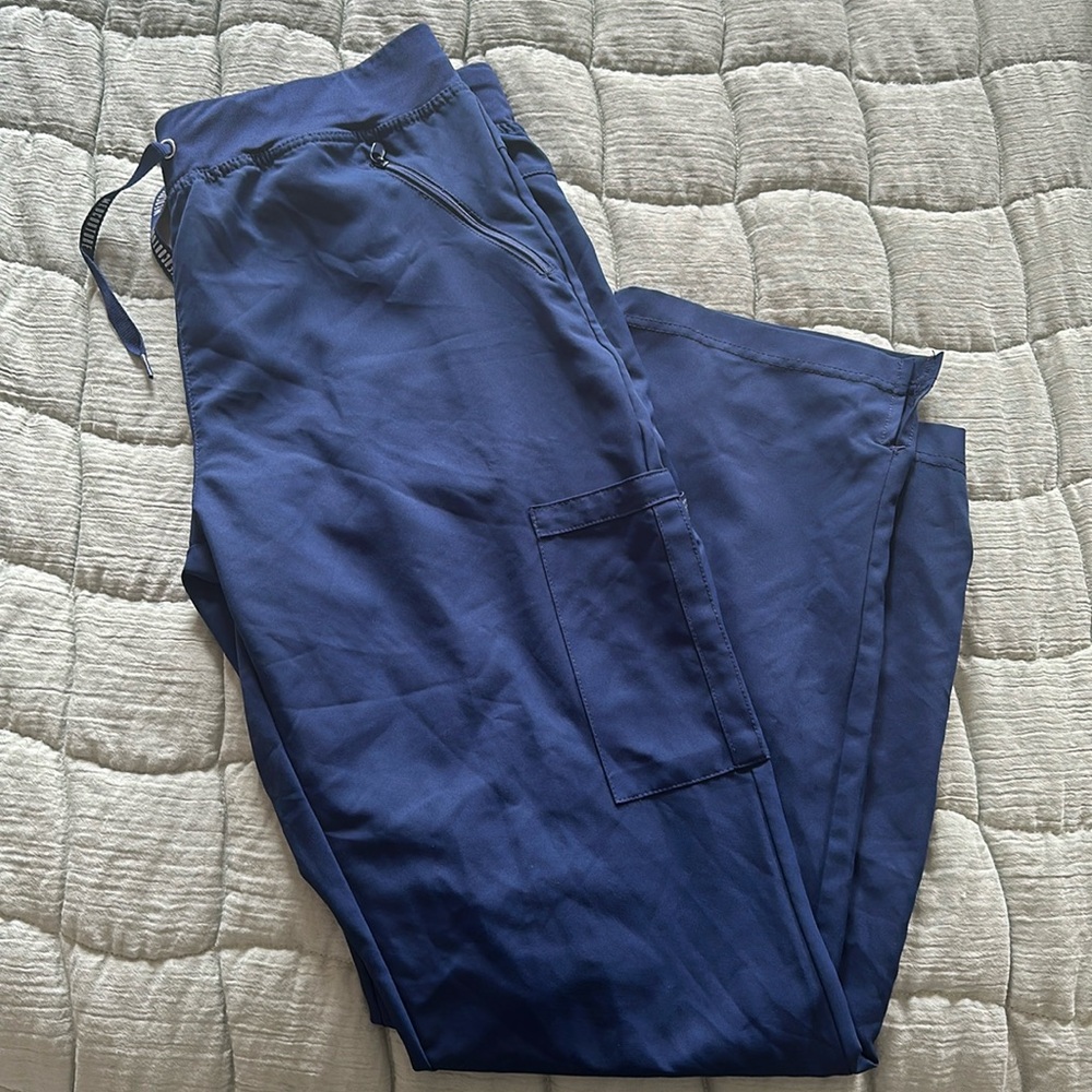 Med Couture Insight Skinny Leg Scrub Pants Navy Size L tall
